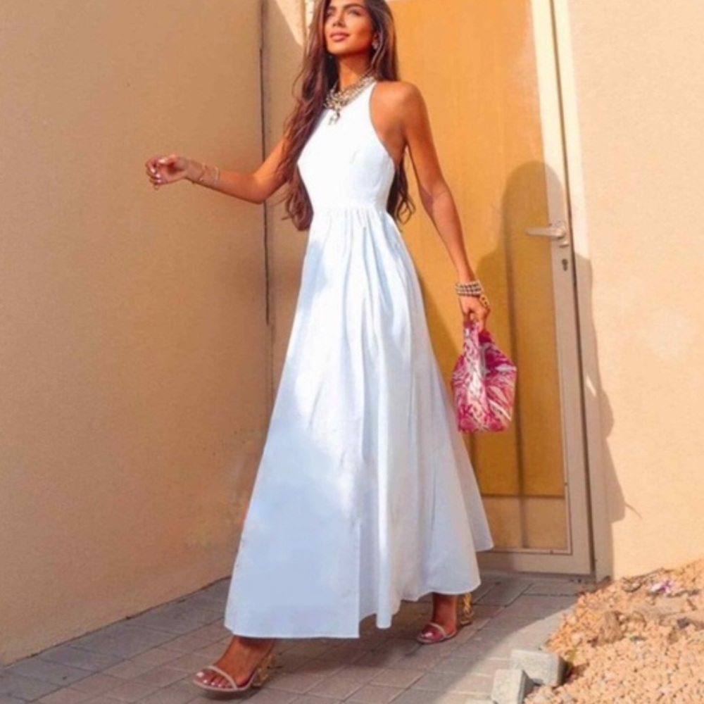 Zara Poplin Midi Dress